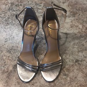 Size 9 Lulu’s Silver Strappy Heels